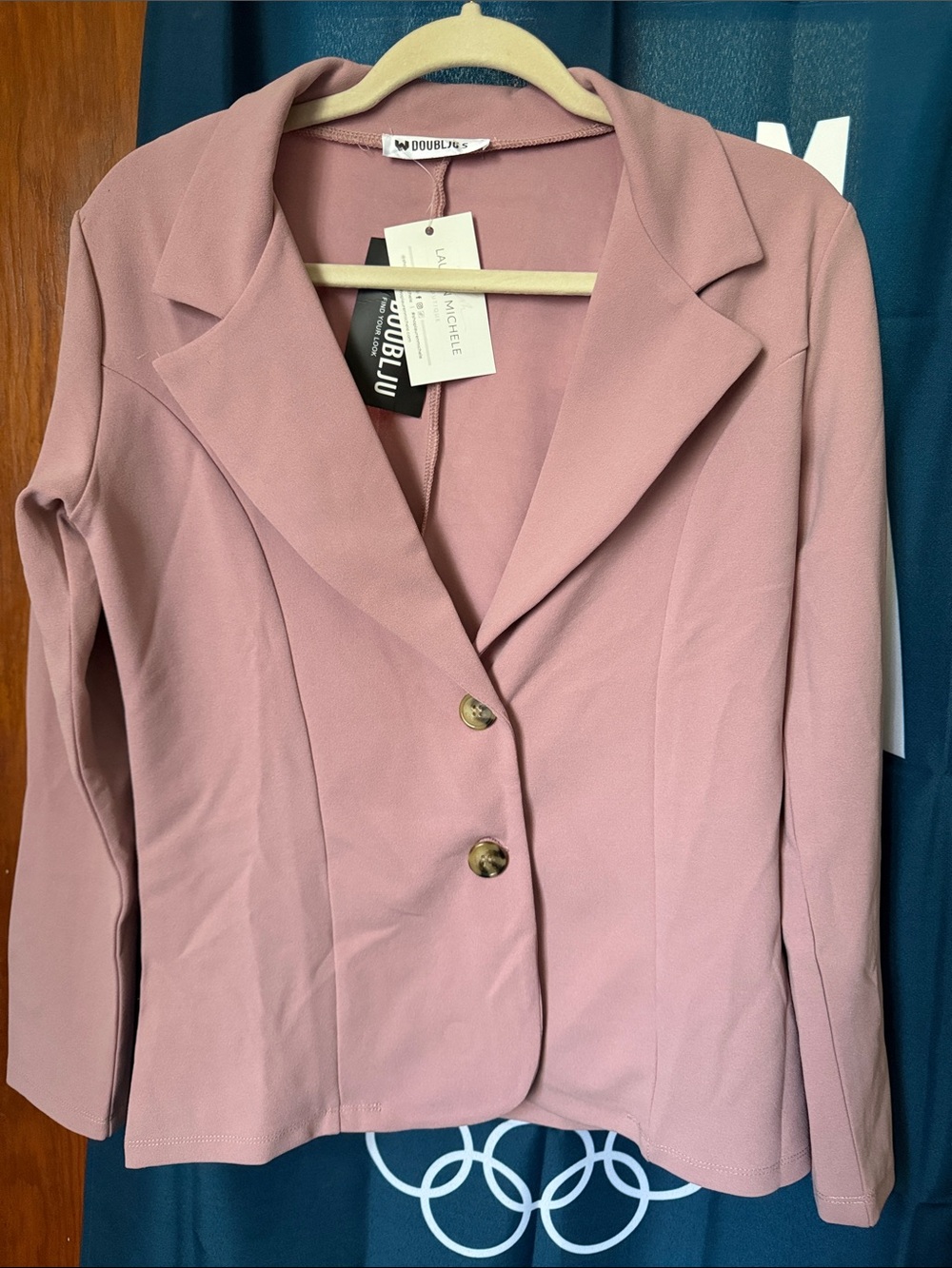 Doublju Dusty Rose Blazer Jacket